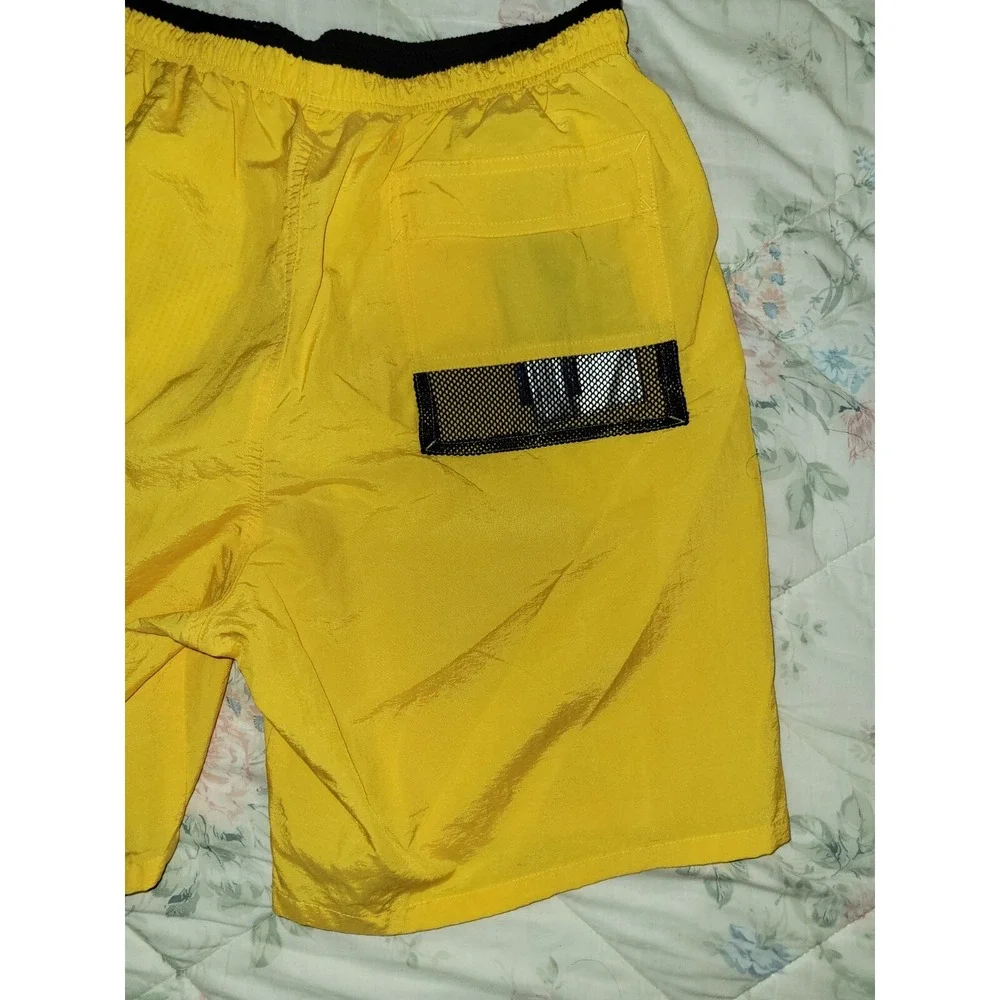 Vintage Speedo Swim Trunks Yellow‎ Shorts Men's Large Dry Bag Mesh Lined